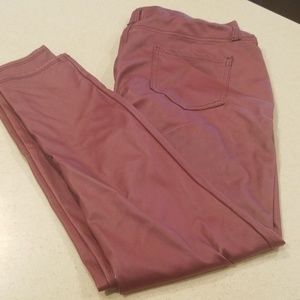 Red fake leather jeggings size XL